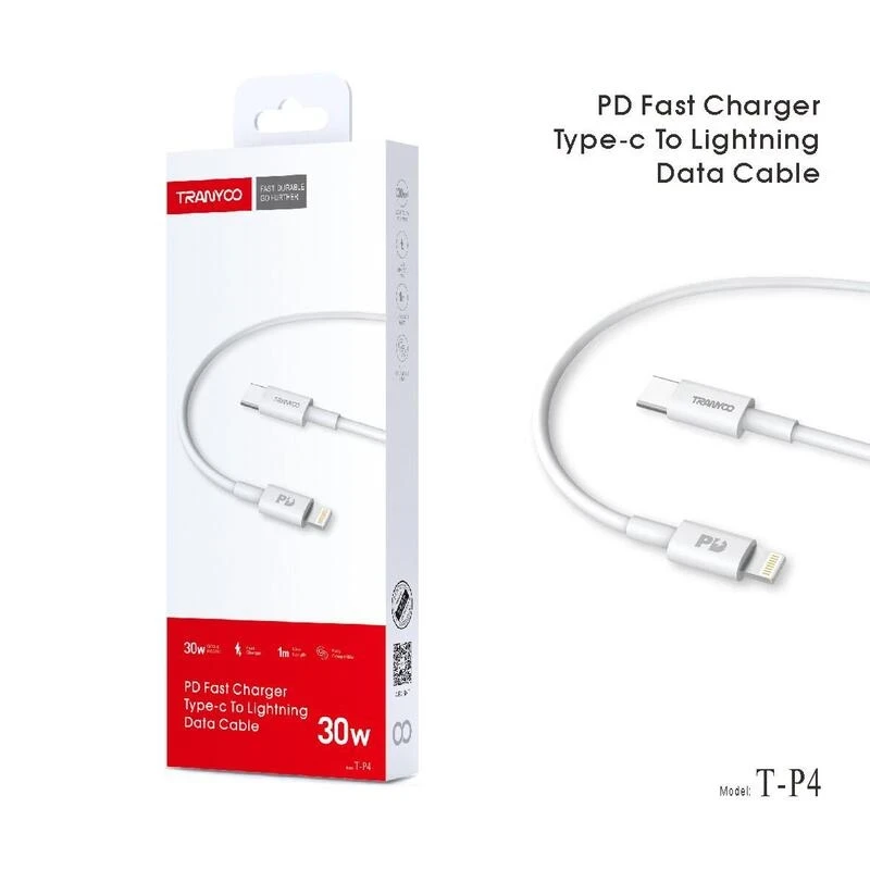 CABLE TYPE-C A LIGHTNING PD 30W 100cm